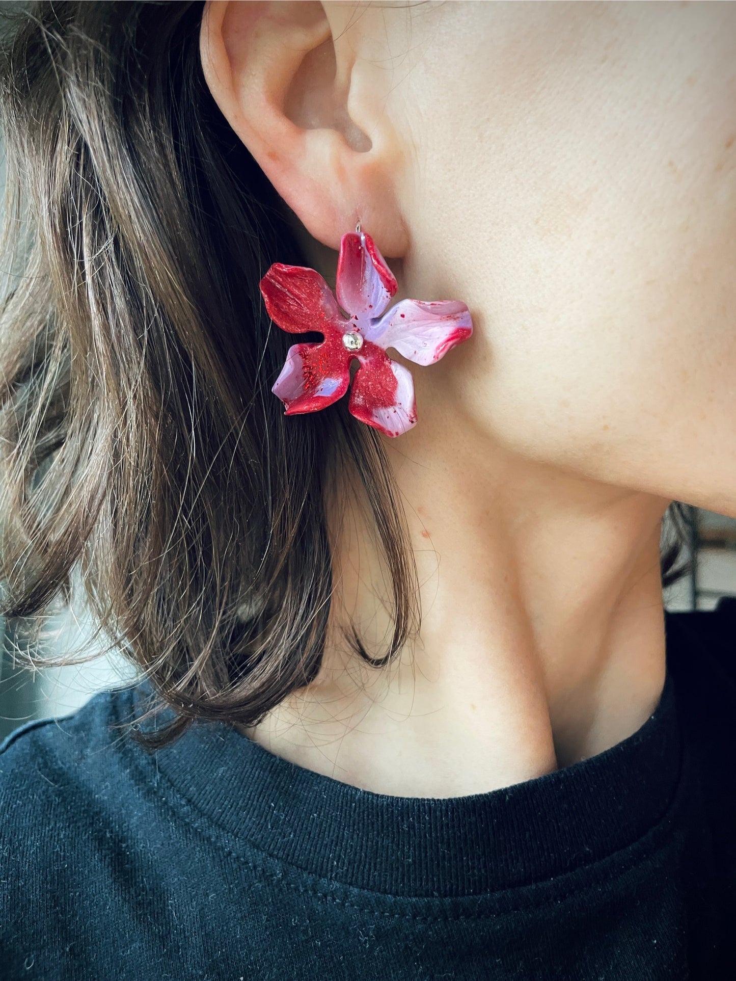 Örhänge Flora rund